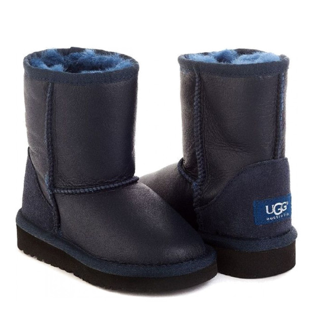 UGG KIDS Classic Short Metallic Navy