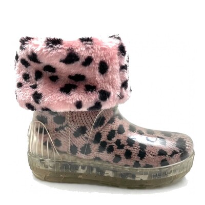 Drizlita Clear Boot Pink Leopard