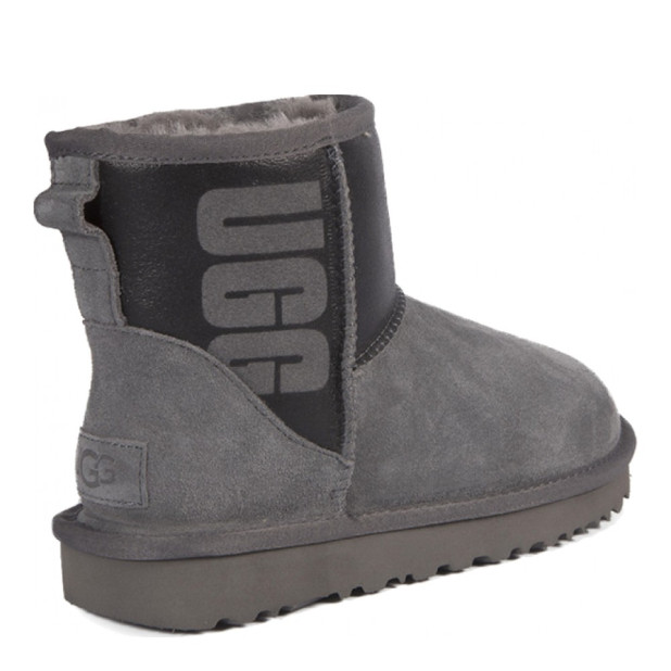UGG Classic Mini Rubber Logo Grey Black