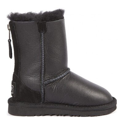 Kids Zip Metallic Black