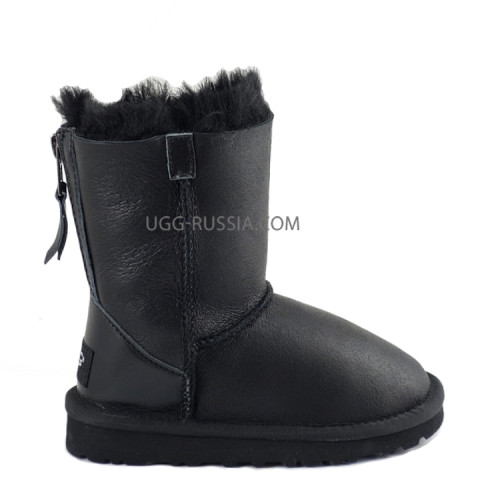 Kids Classic ZIP Leather Black