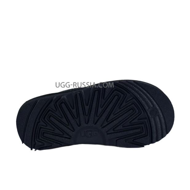 UGG Kids Classic Neumel II Zip Leather Black